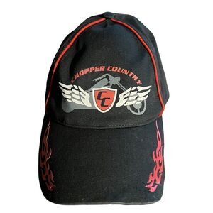 Chopper‎ Country black and red motorcyle theme Youth OSFM Adjustable Hat